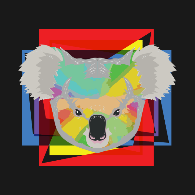 Retro Abstract Koala Colorful Rainbow Pixel Cute Koalas Gift by ScottsRed