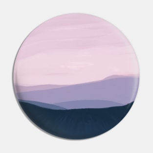 Blue Mountains with a Pink Sky Pin