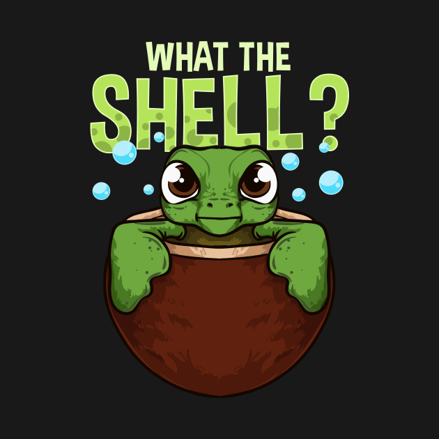 Cute & Funny What The Shell? Turtle Pun Animal by theperfectpresents