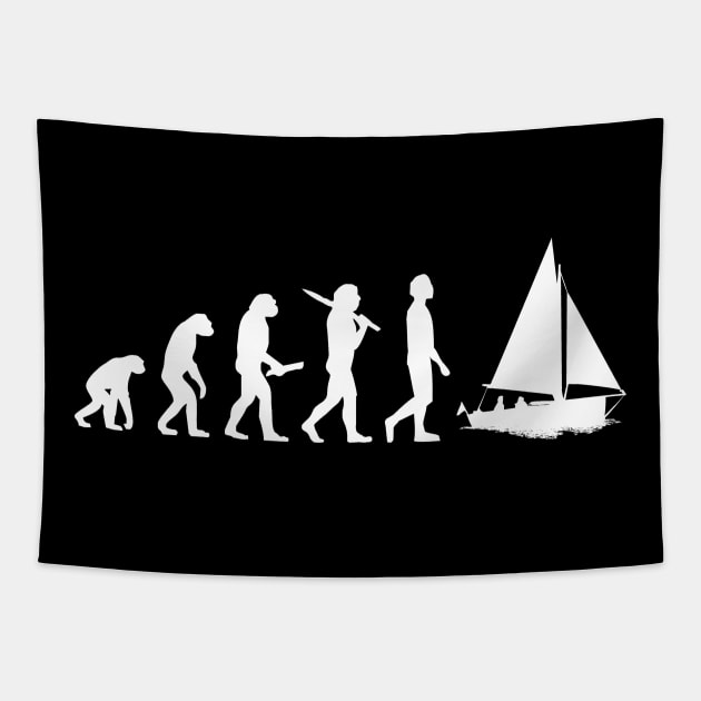 Funny Sailing Evolution Gift For Sailors & Skippers Tapestry by OceanRadar