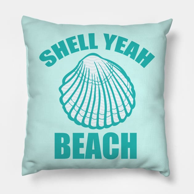 Shell Yeah Beach Pillow by epiclovedesigns