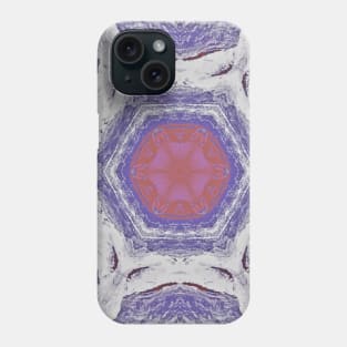 Purple and White Snowflake Pattern Mosaic Phone Case