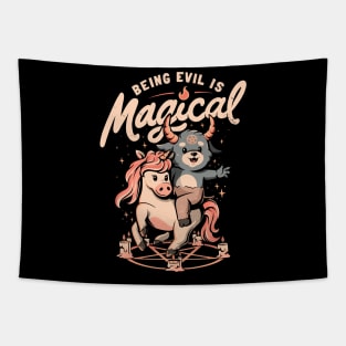 Being Evil is Magical - Cute Evil Unicorn Gift Tapestry