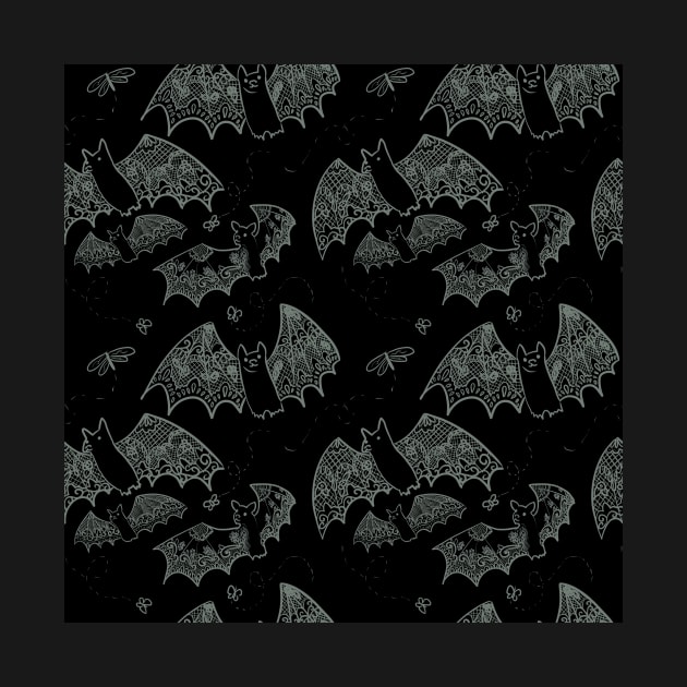 Black and Gray Gothic Lace Bats by JamieWetzel