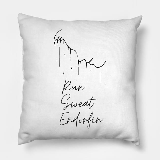 run sweat endorphin Pillow by Wirrr4U