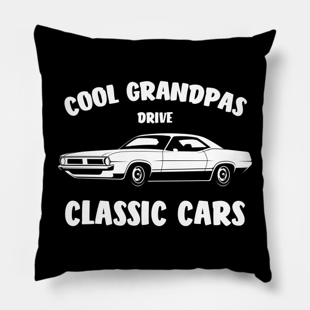 Cool Grandpas Drive Classic Cars Pillow by medrik