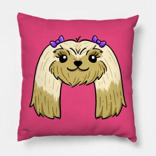 Cute mid long haired shih tzu Pillow