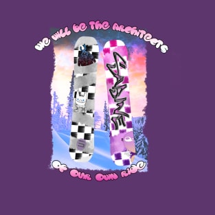 MERCH SW: Sabine W. Architect Snowboards (Snow Scene Bckgrd) T-Shirt