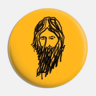 Pencil Drawing Rasputin Portrait Pin