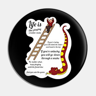 Words of Wisdom from the Snakes and Ladders Board Game Pin