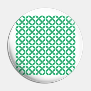 Retro Circles and Diamonds Green 4 Pin