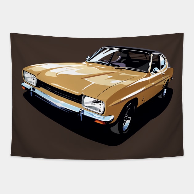 British Ford Capri in gold Tapestry by candcretro