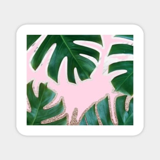 Glitter and marble and lush ferns Magnet