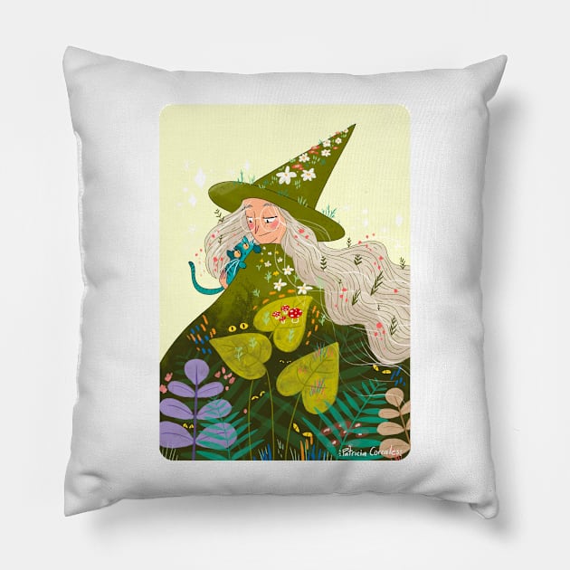 Green Witch / Wiccan Pillow by PatriciaCo