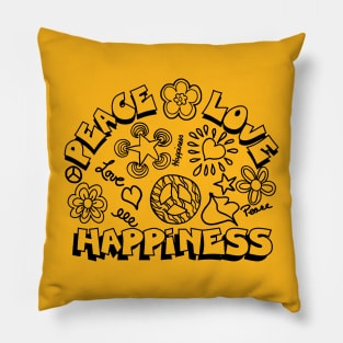 peace love happiness Pillow