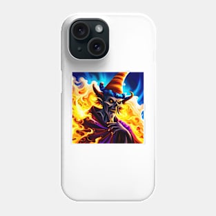 Infernal Sorcerer Menacing Lich Wizard in Vibrant Colors Phone Case