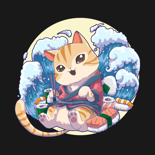 Sushi Cat Anime Kawaii by KAWAIITEE