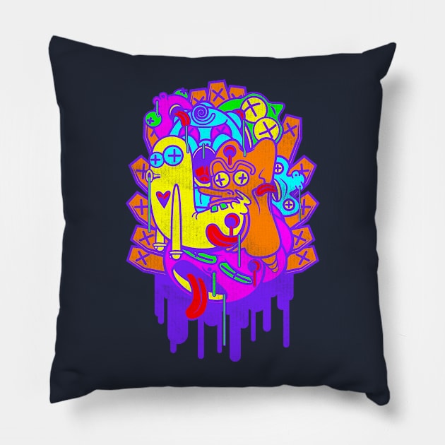 Where The Dead Things Play Pillow by synaptyx