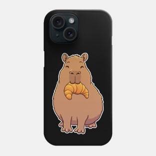 Capybara Croissant Pastry Phone Case