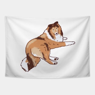 Collie rough dog sitting Tapestry