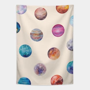 Cute naive simple Planet patterns Tapestry