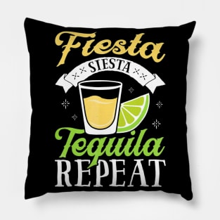 Fiesta Siesta Tequila Repeat T shirt Cinco de Mayo Men Women Pillow