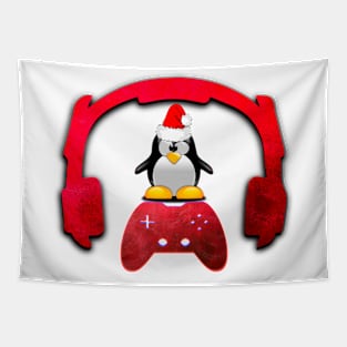 Merry Christmas Penguin - Gaming Music Headphones - Christmas Holiday Gift Tapestry