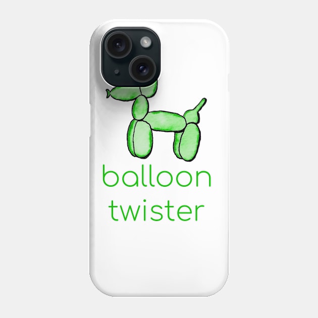 Watercolor Balloon Twister (Green) Phone Case by KelseyLovelle