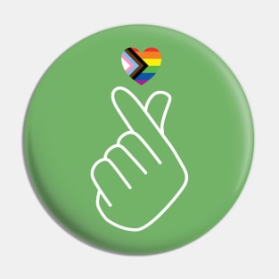 Progress Pride Flag Korean Love Sign Pin