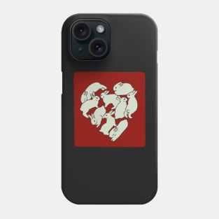 red heart bunnies aesthetic Phone Case