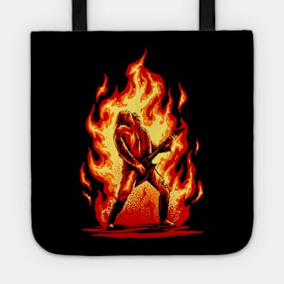 burning guitar Tote