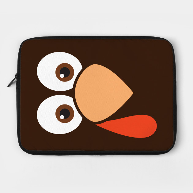 Cute Cartoon Turkey Face Thanksgiving Laptop Case Teepublic Au