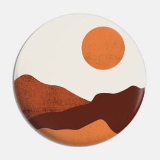 Landscape Art - Mountains Hiking - Sunset Adventure Pin