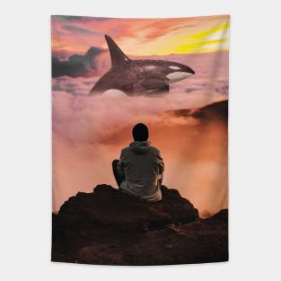 Cloud Whale Tapestry