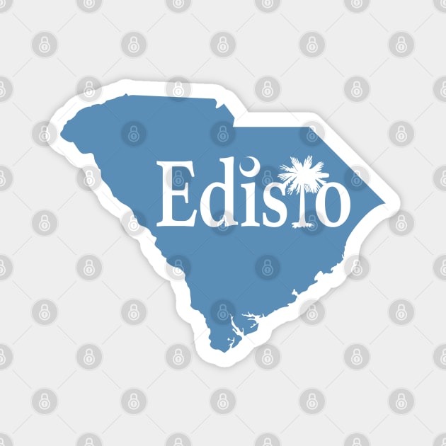 Edisto Island South Carolina State Outline Coastal Blue Magnet by TGKelly