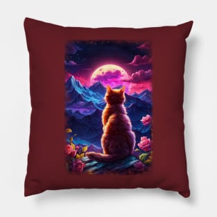 Cat Moon Pillow