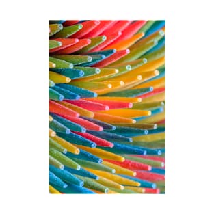 Rainbow Multicolored Toothpicks Macro Photograph T-Shirt