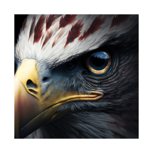 USA, Bald Eagle, America, American Flag, by thewandswant