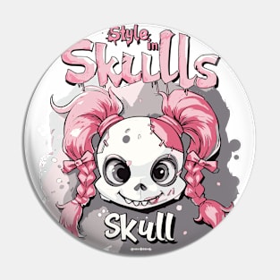 Skull Girl, Skull Fun T-Shirt 03 Pin