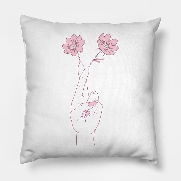 Fingers Crossed Pillow by The Rosy Redhead