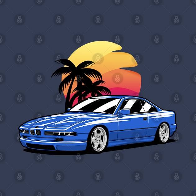 Blue E31 850 Palms Sunset by KaroCars