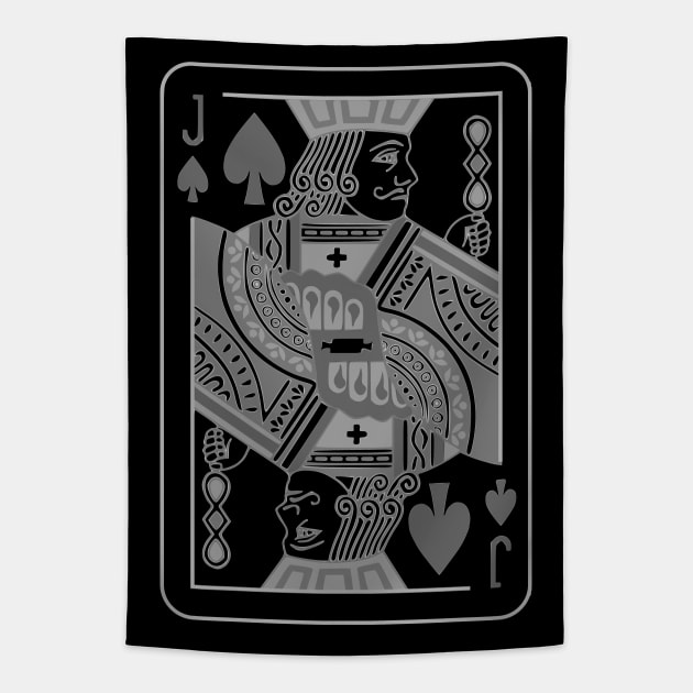 Jack of Spades Grayscale Tapestry by inotyler