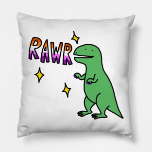 Rawr lesbian dinosaur Pillow