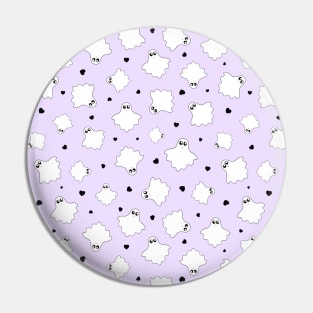 Cutie Ghost Pattern with Hearts Pin