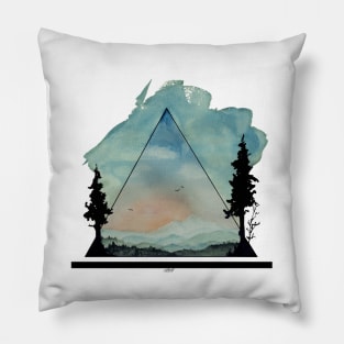 Watercolor Mountains Pillow