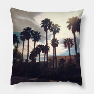 Palms blue sky clouds palm tree in Las Vegas Nevada Pillow