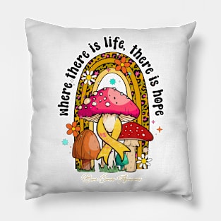 Bone Cancer Awareness - life hope ribbon Pillow