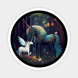 Fantasy Unicorns in the Forest Magnet