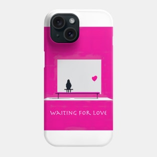 [AI Art] Waiting for love, Minimal Art Style Phone Case