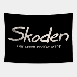 Skoden Permanent Land Ownership White Print Tapestry